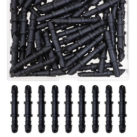 Mini Skater Double Barbed Coupling Fittings for 4/7mm Drip Irrigation Tubing Systems Garden Flower Pot Greenhouse Lawn (60, Black)