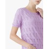 Cable Stitch Women's Ripple Stitch Short Sleeve Sweater - Crewneck