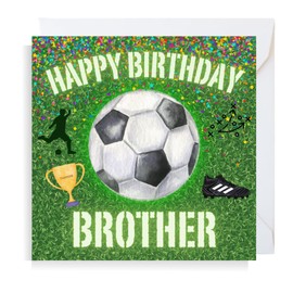 Second Ave Football Brother Square Children's Kids Birthday Greeting Card for Boy