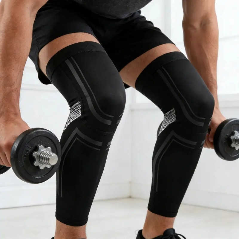 1 Pair Rodillera Deportiva Compresión Pierna Larga Correr