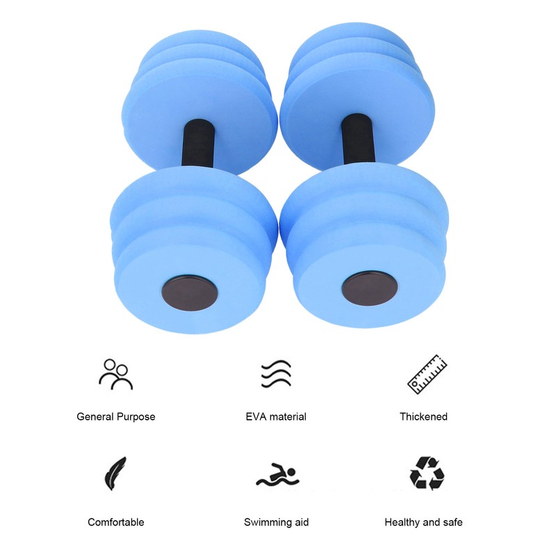 2pcs Floating Dumbbell EVA Thread Design Aquatic Exercise Dumbbell for