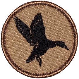PATCHTOWN Duck Silhouette Patrol Patch - 2"" Diameter Round Embroidered Patch (Peel & Stick Adhesive)