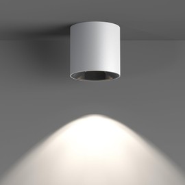 JAYMP Modern LED Ceiling Spotlight 4000K Dimmable 24W White Surface Mount Cylinder Down Light for Living Room Hallway Lanudry Room