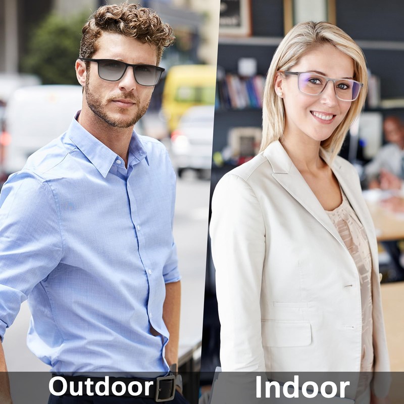 CLASAGA Progressive Multifocal Reading Glasses for Men Photochromic Gray Sunglasses