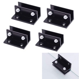 AWEN Glass clamp, Glass Holder, Aluminum Alloy Glass clamp Bracket Bracket clamp Glass Cabinet 0.32"（8mm）-0.48"（12mm） Thickness 4 Piece