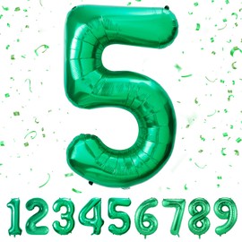 Number Balloons 5,Green Balloons 5 for Birhtday Party Decoration,40 Inch Giant Helium Foil Number Balloons for Boys Girls 5th Birthday Party Decor Anniversary Party Decorations Supplies