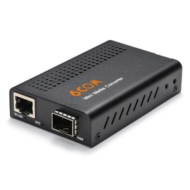 6COM Mini 10G Ethernet Network Media Converter, Unmanaged 1x 100M/1G/2.5G/5G/10GBase-T RJ45 to 1x 10GBase-X SFP+ Slot 10Gigabit Ethernet Media Converter, AC 100V~240V or DC 5~12V Optional