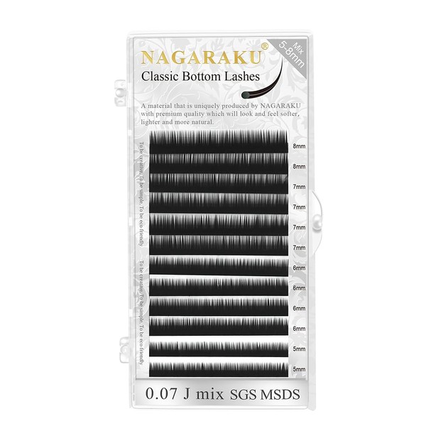 NAGARAKU Bottom False Eyelashes Extensions Lower Eyelash Individual Classic 1:1