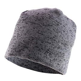 Armycrew Heathered Sweater Fleece Knit Beanie Winter Hat - Grey Black