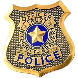 1PC Police Cosplay Props,Cop Badge Pin ，Sheriff Badge, Gift for Police Cosplayers (Golden-I)