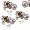 UONIKA 3 Pack Stainless Ball Door Knobs with Lock and