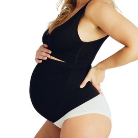 Belly Bandit Belly Boost Maternity Support Band - Ultra-Soft Pregnancy Abdominal Band w/Breathable Knit - Comfortable Discreet Stretch Support for Growing Bellies & Lower Back Relief - Black, Medium