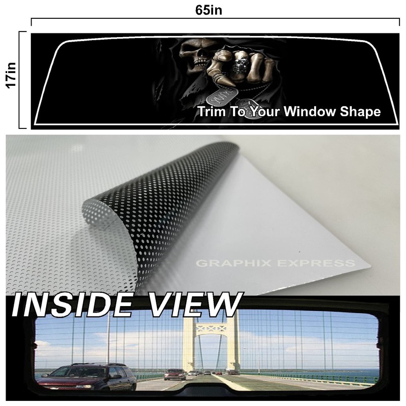 GRAPHIX EXPRESS Truck Back Window Graphics - Grim Reaper Decal
