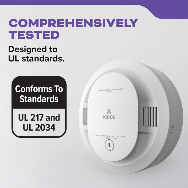 Kidde Hardwired Smoke & Carbon Monoxide Detector, 10-Year Battery Backup,