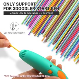 MOCOBO 32 Colors 3D Pen Filament Refill for 3Doodler Start+ 3D Pen, Low Printing Temperature 2.5mm PCL Filament, Each Color 15cm x 5pc, Total 160pcs 2400cm