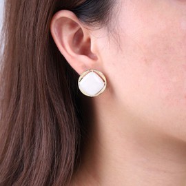 Cimenexe Bohemian Enamel Square Earrings White Crack Square Stud Earrings Acrylic Geometric Square Earrings Minimalist Resin Square Earrings Jewelry for Women and Girls Gifts