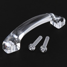 LUORNG 2PCS Transparent Acrylic Clear Acrylic Drawer Knobs Pull Handles Dresser Pulls Glass Look Kitchen Cabinet Door Handle Pull, Screw Fixed Type