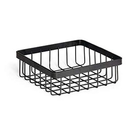 GET WB-662-MG Square Metal Wire Storage Basket, 6" x 2", Grey