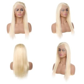 Blonde Wig 13 x 4 Lace Front Wig 100% Virgin Hair Pre Plucked With Baby Hair 130% Density Glueless Lace Wig Natural Hairline 9a Grade Straight 613 Wig 18 Inches