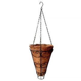 Palm Naki Conical Coconut Coir Hanging Planter Set of 4 - Coco Coir Planter, Outdoor Conical Coco Coir Planter, Plant Baskets, Basket for Plant, Height 13.5 inches