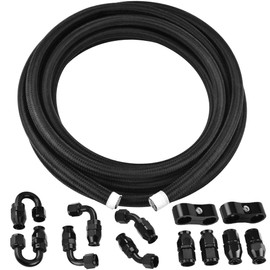 EVIL ENERGY 8AN PTFE Fuel Line Kit,E85 Nylon Braided Fuel Hose 20FT(0.394Inch ID)