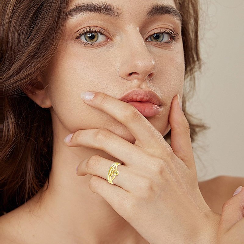 Deyanse Silver Fidget Ring for Women, 925 Sterling Silver Anxiety