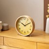 Navaris Analogue Wooden Clock - Silent Movement Round Wood Clock