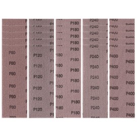 Sruhrak Mesh Sanding Strips 80 x 230 mm, Pack of 25 Professional Sanding Sheets with 80/120/180/240/400 Grit, for Hand Sanding, Orbital Sander and Hand Sanding Block