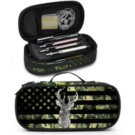 Camo Deer Pencil Case Pencil Pouch Large Capacity Pen Bag School Office Organizer Stationery Storage Box For Girls Boys Teen Kids