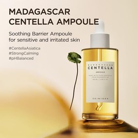 Skin1004 Madagascar Centella Asiatica 100 Ampoule (100ml or 3.38 floz) - Facial Serum - 100% Centella Asiatica Extract - for soothing sensitive and acne-prone skin