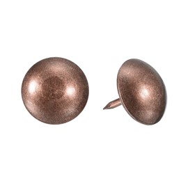 uxcell Upholstery Tacks Nail Pins Furniture, 50Pcs 11x13mm Thumb Tack Pins Assortment Kit Carbon Steel for Home Sofa DIY Decorative Nail Heads Nails, Red Bronze