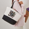 CafePress Monogram B Flowered Canvas Tote Top Zipper Closure