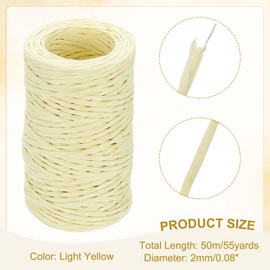 sourcing map 164 Feet Floral Wire, 2mm Vine Bind Wire for DIY Crafts Flower Bouquet Christmas Wreaths Light Yellow