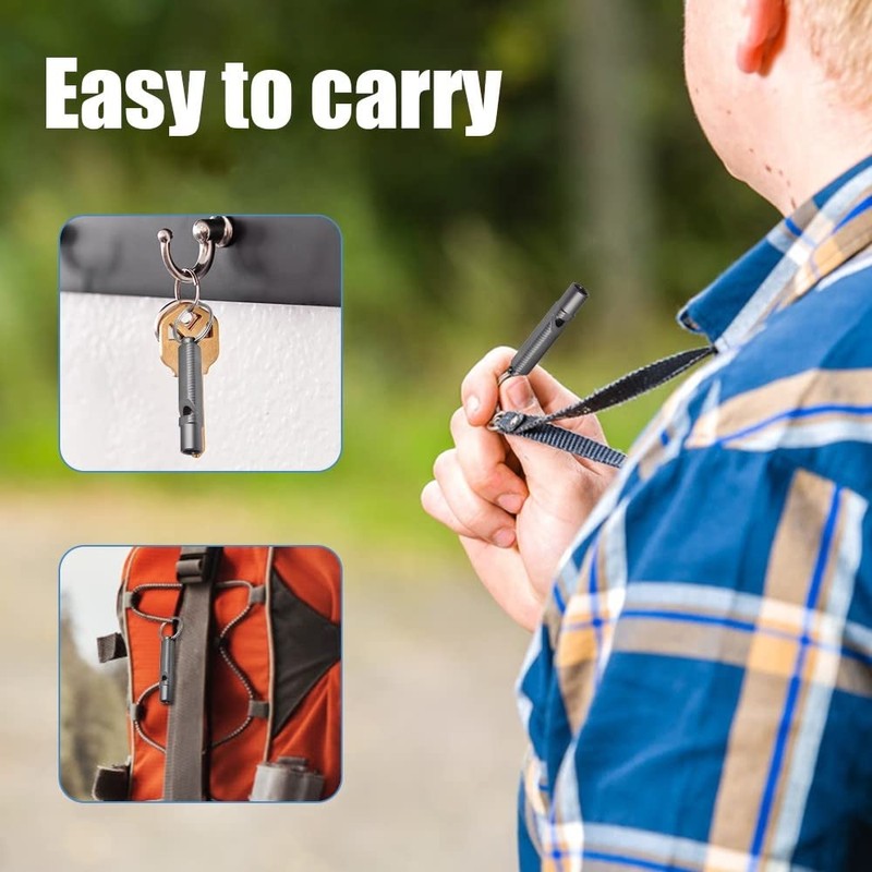 Emergency Whistle, 120db Waterproof Titanium Whistle With Key Ring Attachment