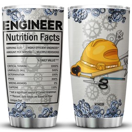 MYMISOR Engineer Tumbler For Men Nutrition Facts Mug With Lid 20oz Engineering Gifts For College Students Stainless Steel Cups For Engineers Coworkers Mechanic Electrician Gift