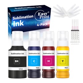 EASYPRINT Sublimation Ink Refilled Bottles Compatible for ET-2800 ET-15000 ET-2803 ET-2850 ET2400 ET2720 ET2760 ET2750 ET4800 Inkjet Printers Heat Press Transfer on Mugs T-Shirts (2B,2C,2M,2Y)