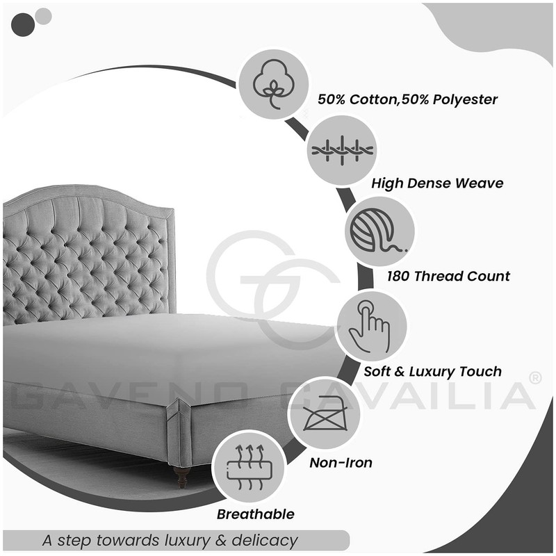 GC GAVENO CAVAILIA Extra Deep, Non Iron Percale Fitted Sheet,
