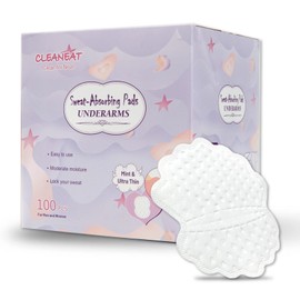 Almohadillas desechables grandes para el sudor en las axilas para mujeres y hombres que combaten la hiperhidrosis [paquete de 100], almohadillas de absorción de sudor para las axilas Cleaneat, cómodas, sin sabor, no visibles, sin sudor, protección adhesi