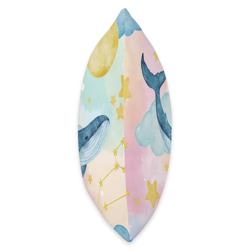 Cute Sky Whale with pastel background Throw Pillow