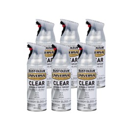 Rust-Oleum 302110-6PK Universal All Surface Clear Topcoat Spray, 11 oz, High Gloss Clear, (Pack of 6)