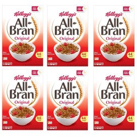 Generic Kelloggs.All Bran Breakfast Cereal - 8 Vitamins and Minerals - High Fiber Cereal - Original - 18.6 Oz Box - Pack of 6