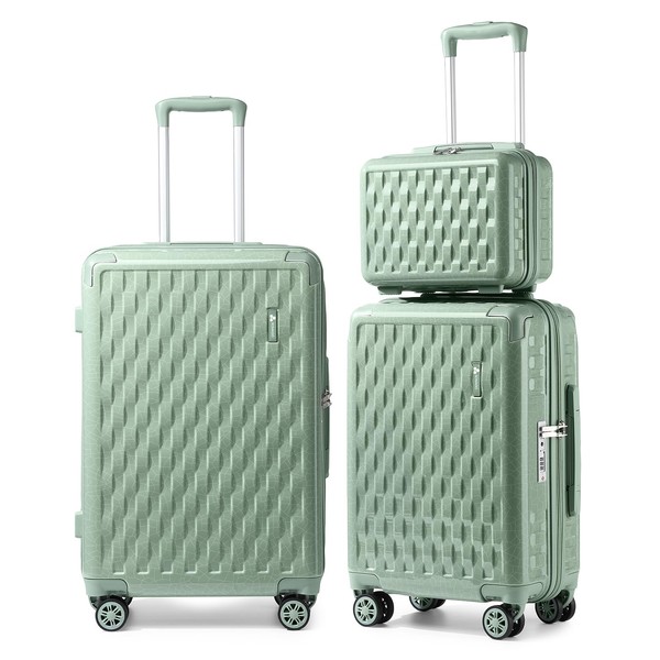 Somago Luggage Sets 3 Piece PC ABS Hardside Lightweight Suitcase