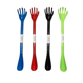 Back Scratcher with Shoe Horn Long Handle Each 19.5" Long Handled Shoe Horn with Hand Shaped Backscratcher is Perfect for Itchy Backs and Putting on Shoes While Standing (Assorted Color, 2 Pack)
