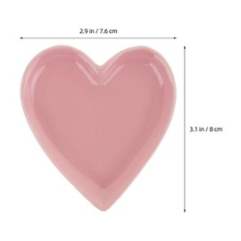 Operitacx Pink Heart Bowl Ceramic Spice Tableware Sushi Dip Bowls Mini Appetizer Plate Heart Shaped Sauce Bowl Dessert Bowls Ring Holder Jewelry Bowl