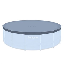 Funsicle 16ft Round Frame Seasonal Debris Above Ground Swimming Pool Cover with Drain Holes and Adjustable String Lock, Accessory Only, Gray