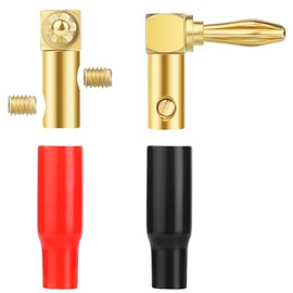 Atelierate Right Angle Banana Plugs 24 Pcs,90 Degree Banana Connector for Speaker Wire,Wall Plate,Home Theater,Audio/Video Receiver