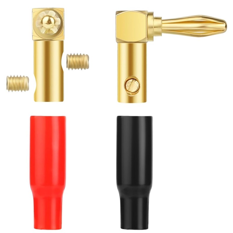 Atelierate Right Angle Banana Plugs 24 Pcs,90 Degree Banana Connector