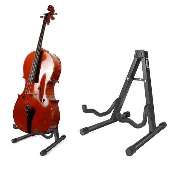 RKDMO Adjustable A-Frame Folding Holder, for Violin 1/8-4/4 Cellos Bass Electric Guitar Stand Acoustic, Black