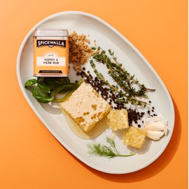 Spicewalla Honey and Herb Rub 3.8 oz | Garlic, Salt, Brown Sugar, Basil, Black Pepper | Non-GMO, Gluten Free, No MSG