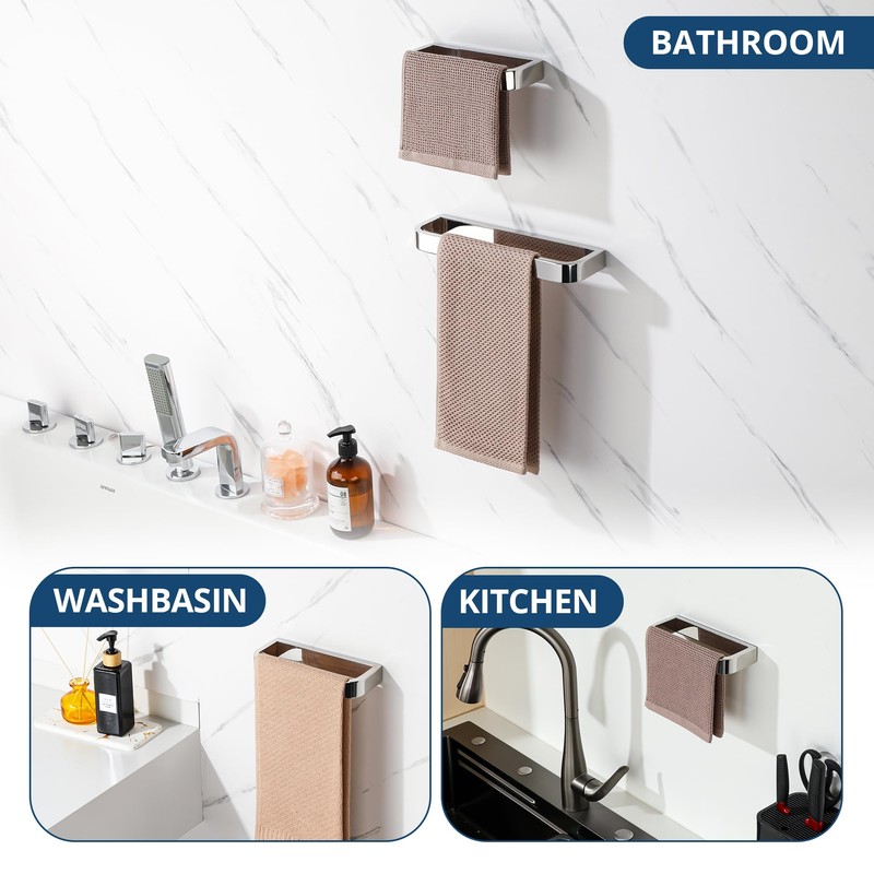 SAYAYO Chrome Towel Holder 20CM, Hand Towel Rail Wall Mounted